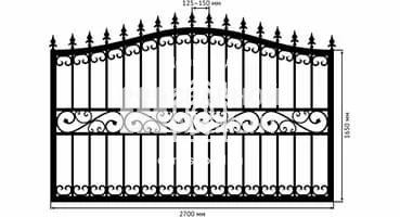 Забор сварной тип 5 (с коваными элементами)